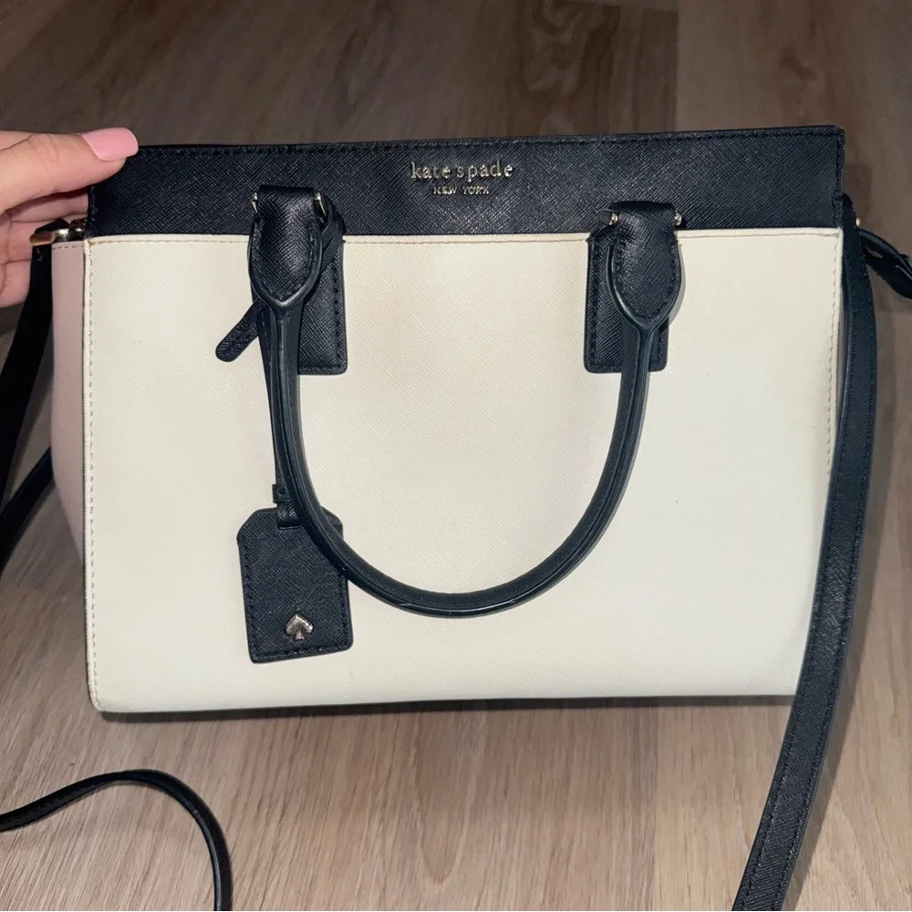 Kate Spade Light Pink & Black Crossbody Tote Bag & Matching Wallet